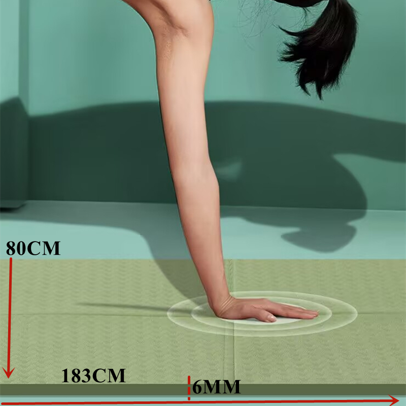 Pilates Yoga Matte - 折りたたみヨガマット 滑り止め 1830×600x6mm 厚さヨガマット エクササイズ ヨガとピラティス