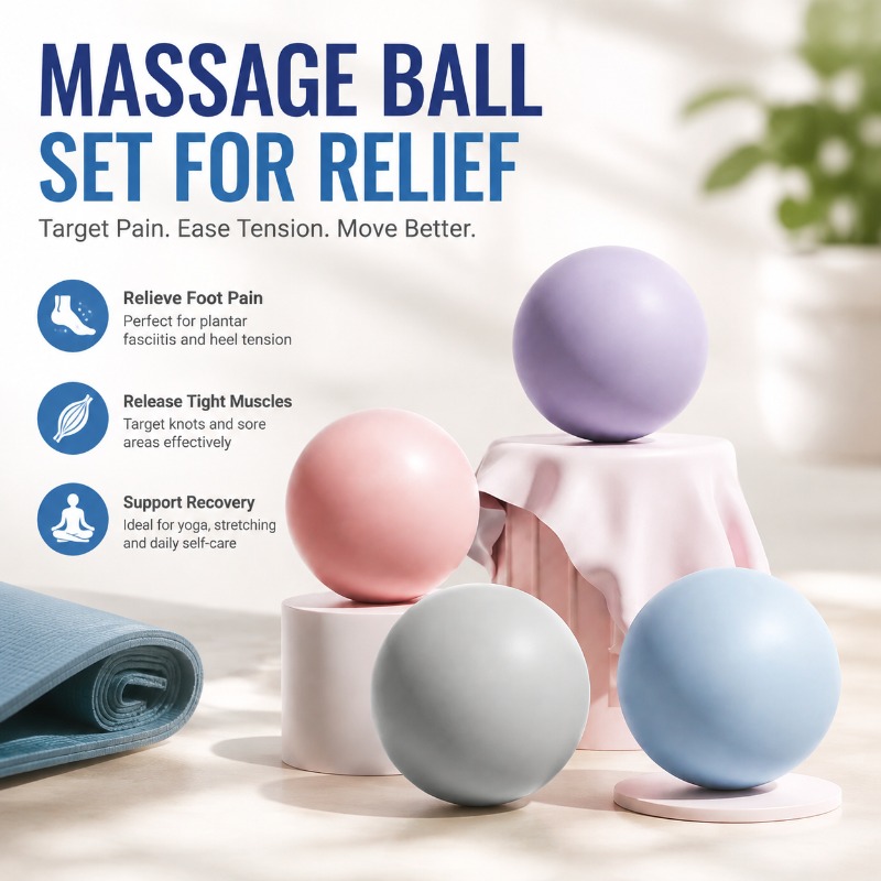 Pilates Yoga Roller - シリコーンフィットネス筋膜ボールソリッドマッサージ球足底筋肉緩和用ピラティスヨガトレーニング機器ポータブルボディ
