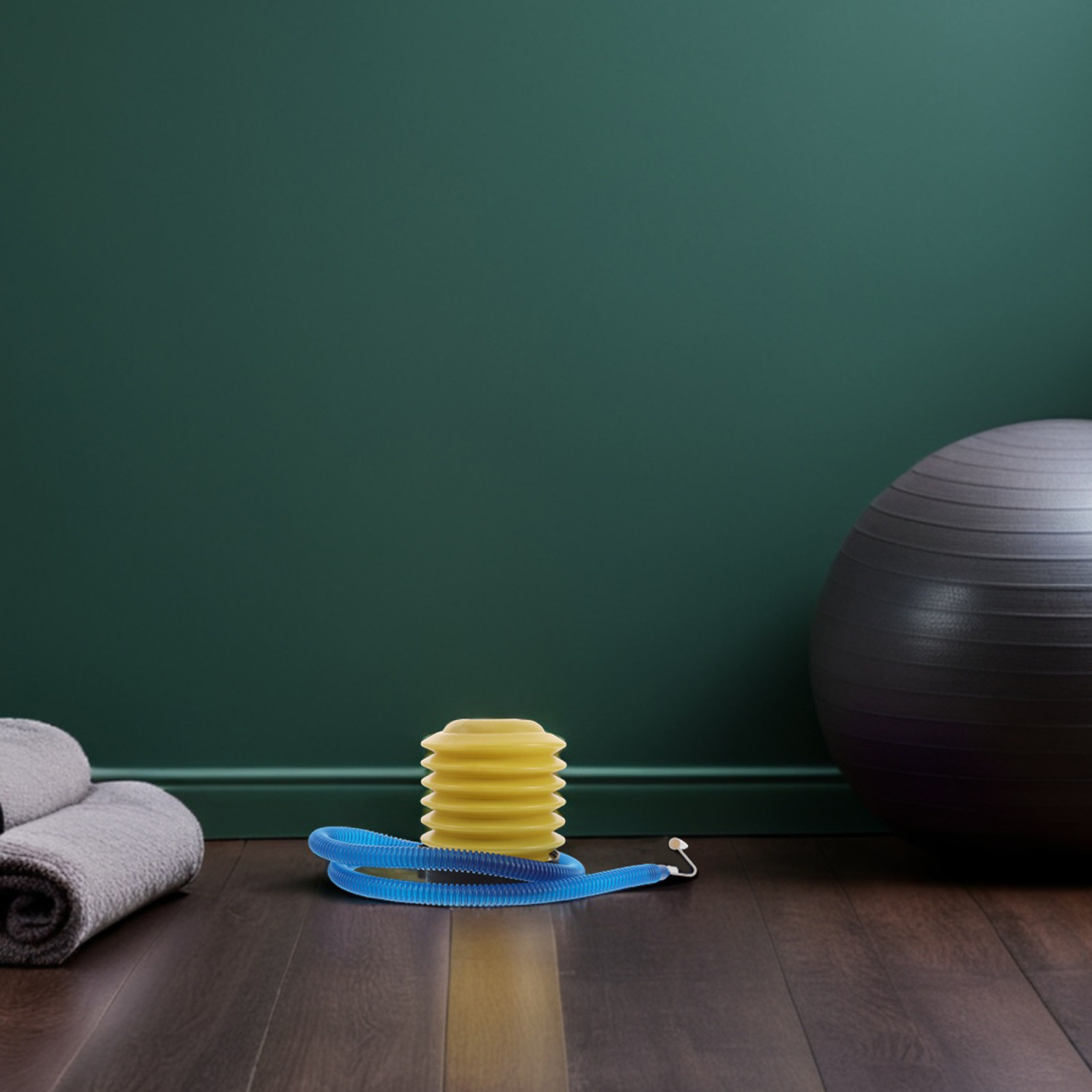 Pilates Is Yoga - 1セットヨガボールポンプ手動フットプレスエアインフレータ、安定性エクササイズ用の精密デフレーションプラグ付き、ピラティスボール、水泳用