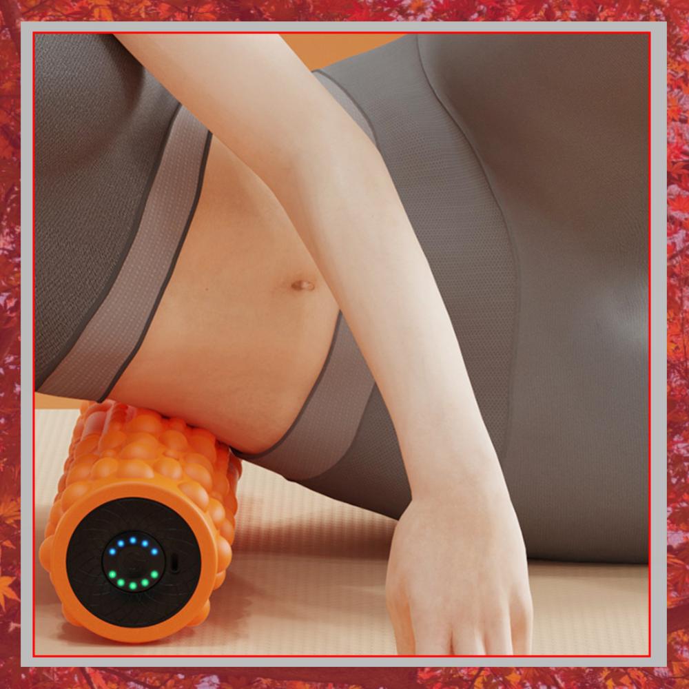Pilates Yoga Roller - 電動振動フォームローラーヨガコラム充電式マッサージコラム5モードエクササイズローラーヨガピラティス用