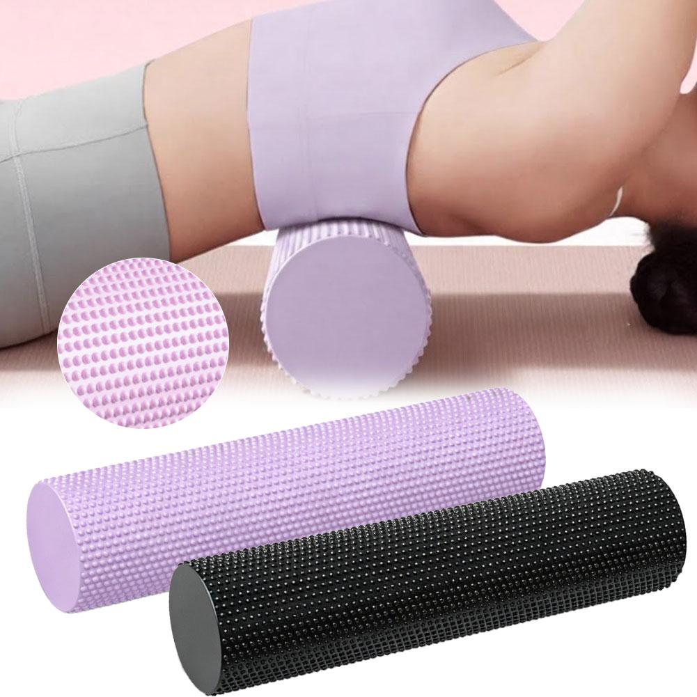 Pilates Yoga Roller - EVA高密度ヨガフォームローラー45cm、フィットネス筋肉マッサージピラティスグリッドトリガーポイントセラピー、ホームジムエクササイズ用、ユニセックス