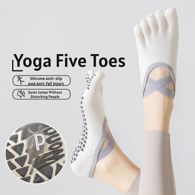 Pilates Is Yoga - 夏用薄手の5本指ヨガソックス、屋内スポーツ専用、滑り止めヨガソックス、ピラティススポーツ薄手ソックス
