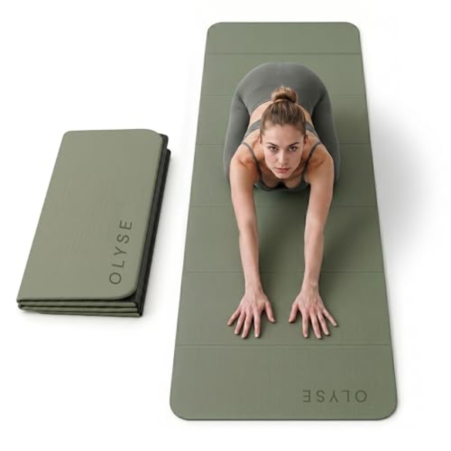 Pilates Yoga Hiit - 折りたたみ式ヨガマット ヨガ ピラティス ストレッチ HIIT ホームトレーニング用、極厚12mm