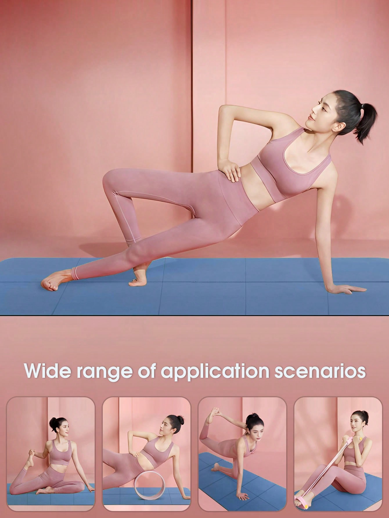 Pilates Yoga Matte - 折りたたみ式ヨガマット ダークブルー 環境に優しいEVA素材 折り畳み式トラベルフィットネスマット 厚さ3/4/6mm ヨガフロアワークアウト用