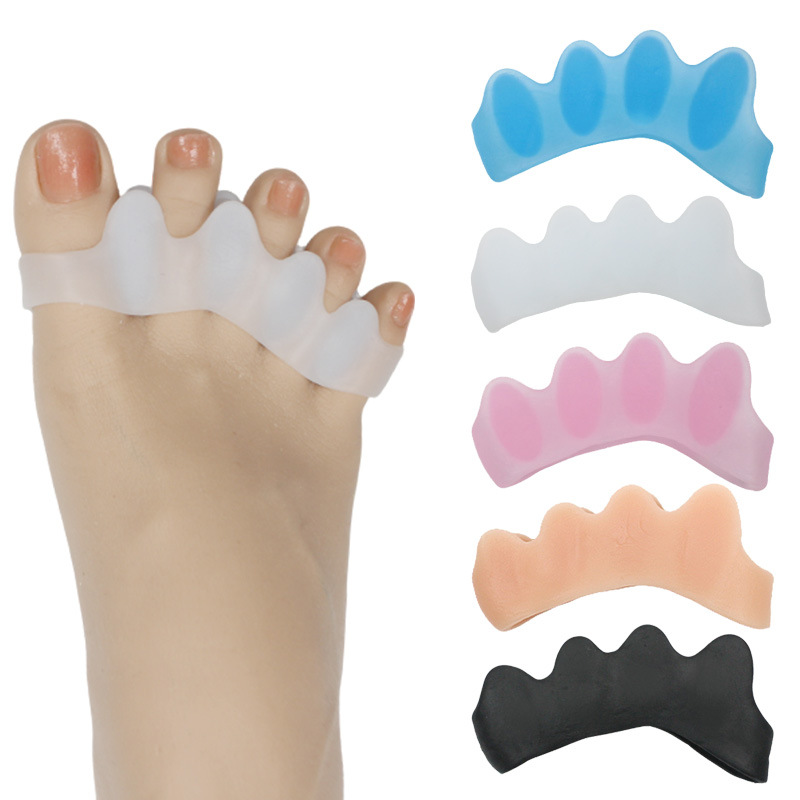 Toe Separator Silicon - 1ペアのシリコン製つま先セパレーター、足底筋膜炎、外反母趾の痛み緩和、足の矯正、機能的可動性の向上に。
