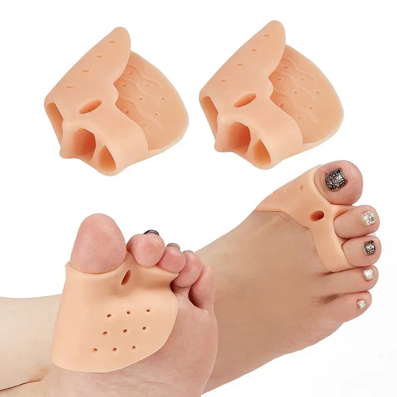 Toe Separator Silicon - 通気性のあるシリコンつま先補正器、外反母趾バッファー、つま先セパレーター、フットケアプロテクター、男性と女性のためのペディキュアツール、1ペア