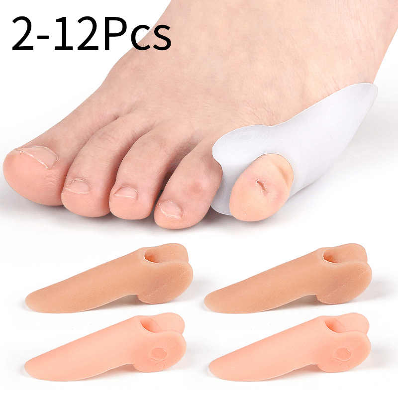 Toe Separator Silicon - 2/4/6/8/10/12 個ジェルピンキー外反母趾コレクター小指セパレーター外反母趾パッドつま先の痛みを軽減するトウモロコシカルスと水疱