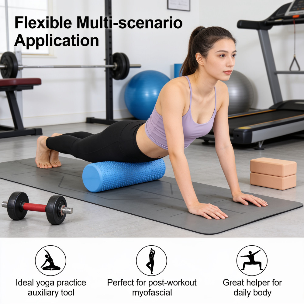 ヨガローラー ラウンドEVAフォームシリンダー 六角形ローラ - Pilates Yoga Roller のレビューと価格