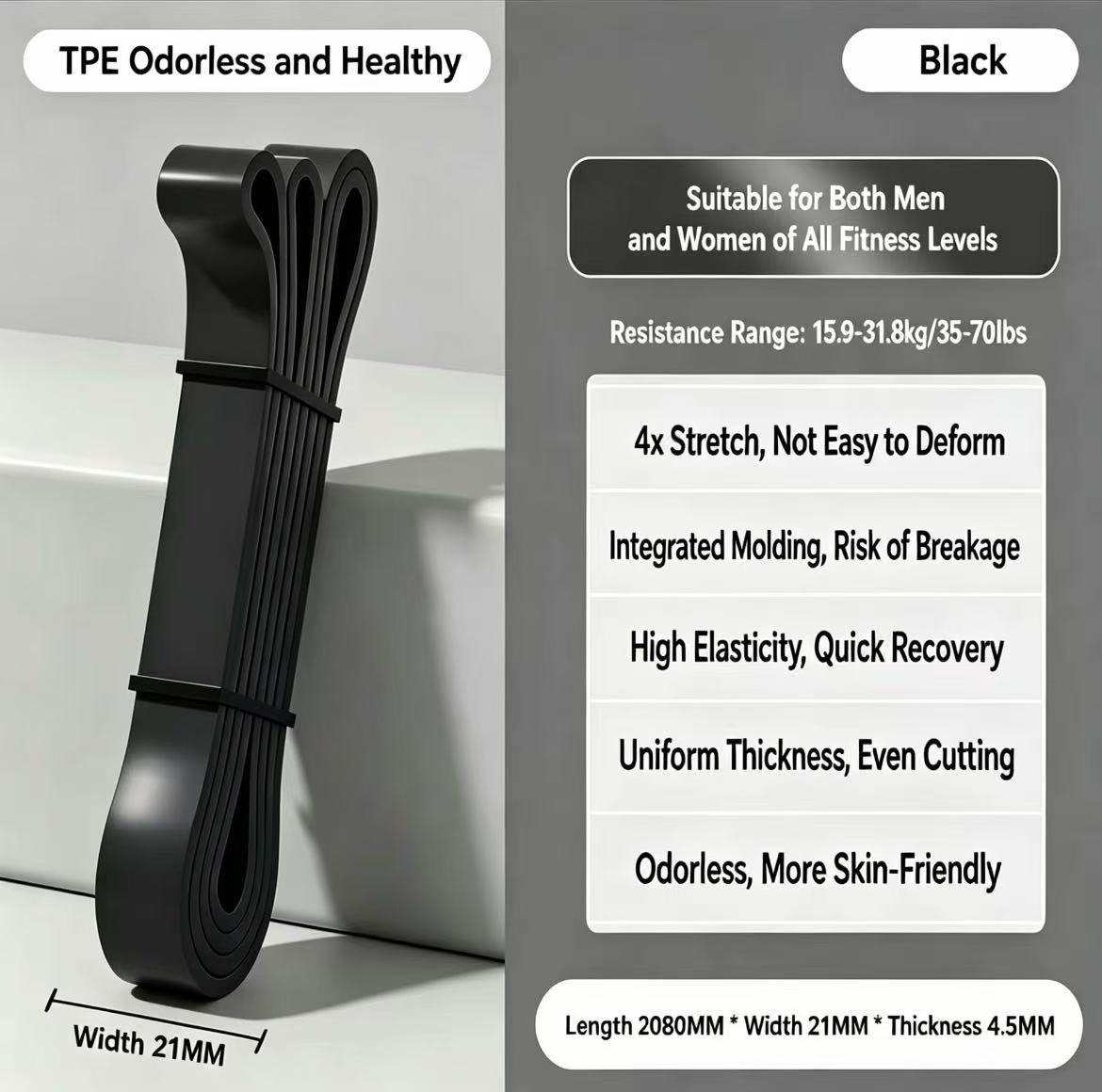 TPEレジスタンスバンド 6段階強度別 エクササイズバンド  - Pilates Yoga Difference のレビューと価格