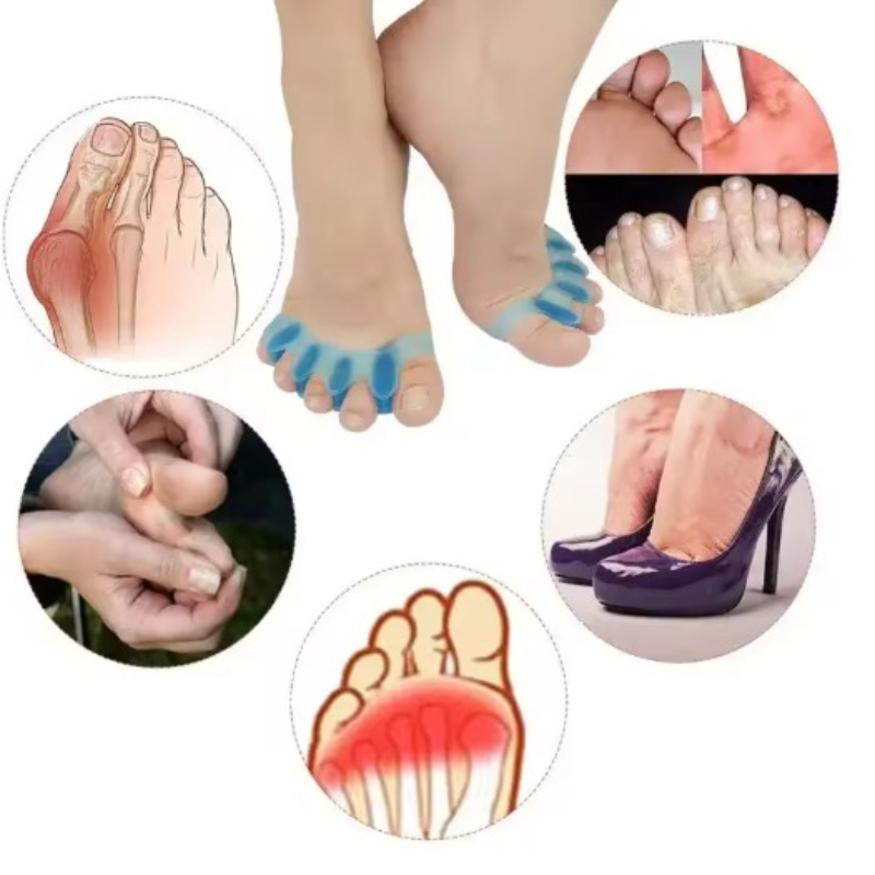 再利用可能なシリコン製つま先セパレーター、外反母趾矯正器、ハ - Toe Separator Silicon のレビューと価格
