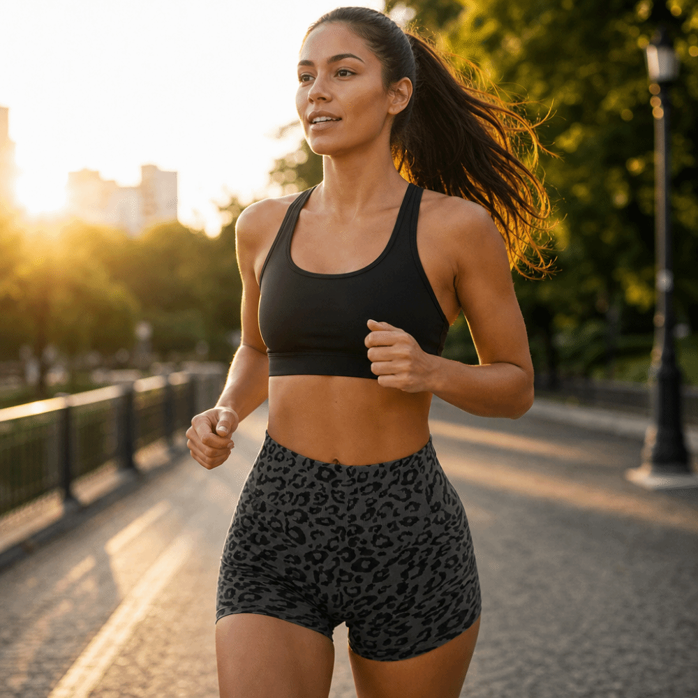 アクティブウェア レオパード柄 ハイウエストショーツ ヒップ - Pilates Yoga Oxford のレビューと価格