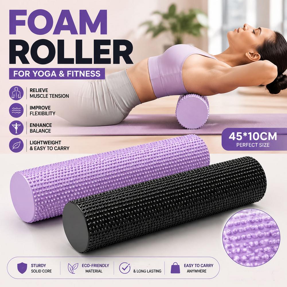 ヨガフォームローラー EVA 高密度ヨガコラムローラー ピラ - Pilates Yoga Roller のレビューと価格