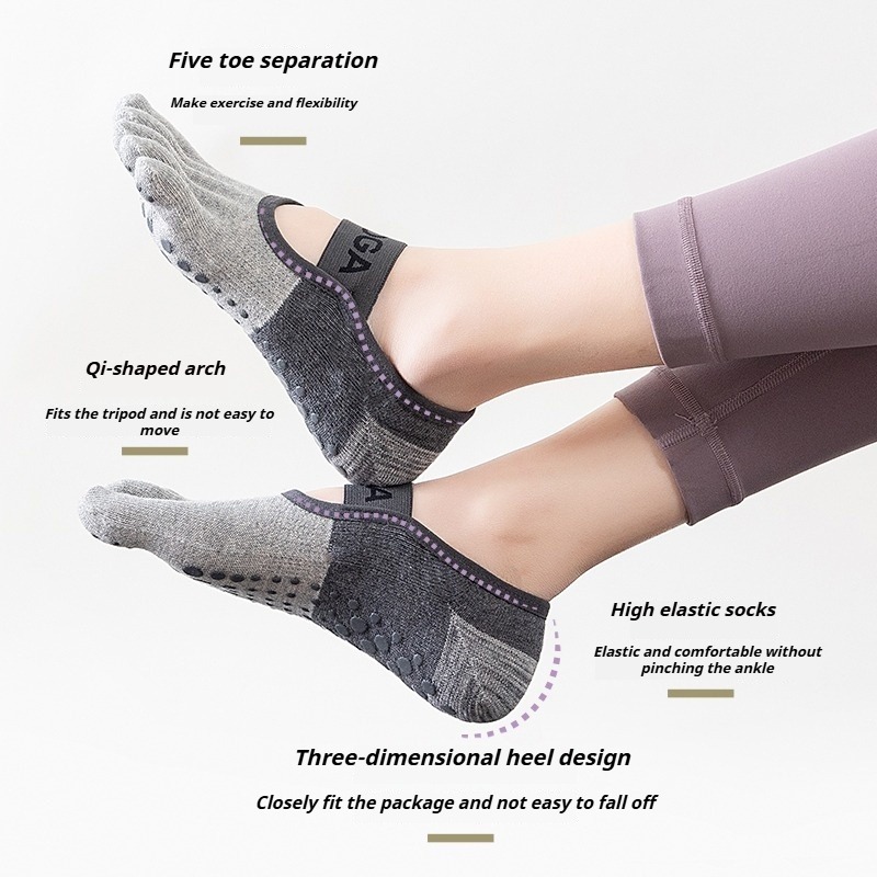 プロのピラティス用滑り止め付き五本指アンクルソックス 女性用 - Pilates Is Yoga のレビューと価格