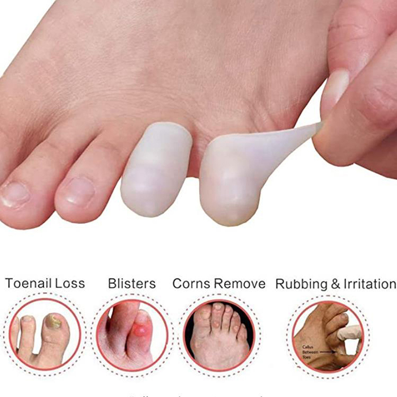 新しい2個入りシリコンゲル小指用チューブ、魚の目、水ぶくれ矯 - Toe Separator Silicon のレビューと価格