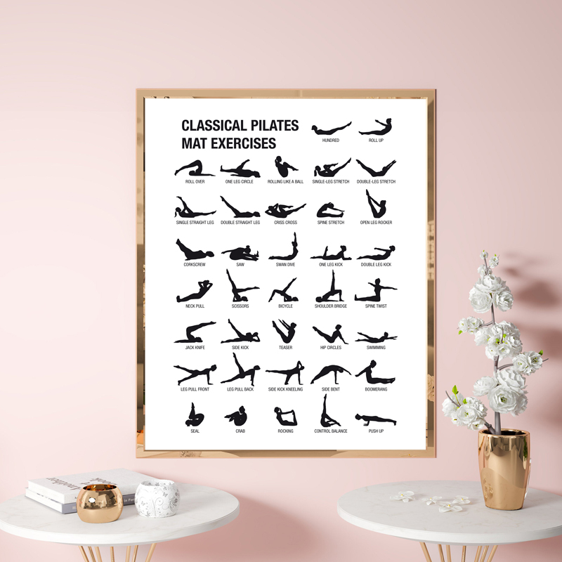 フレームレスピラティスワークアウトチャートポスターキャンバス - Pilates Is Yoga のレビューと価格