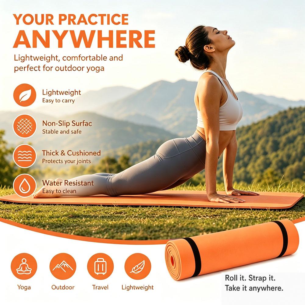 1/2 個厚いヨガマット滑り止めスポーツフィットネスマット  - Pilates Yoga Matte のレビューと価格