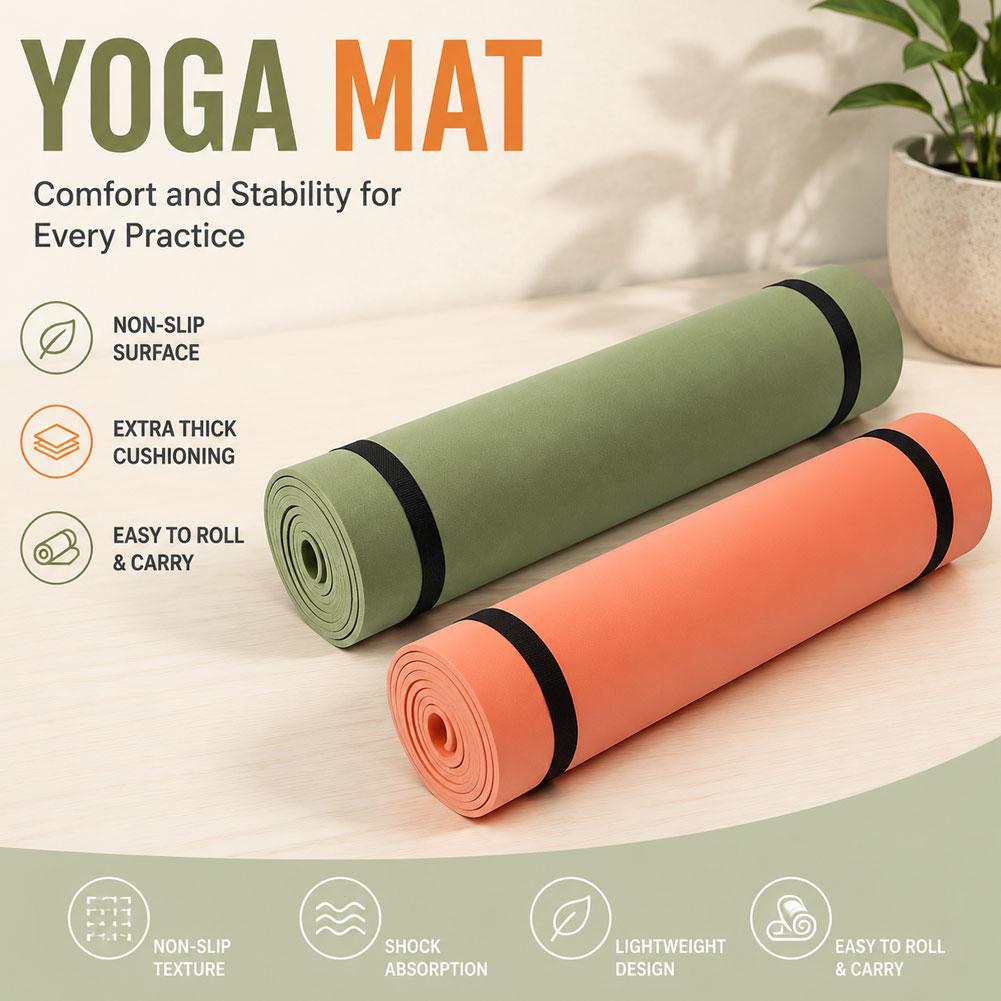 1/2 個厚いヨガマット滑り止めスポーツフィットネスマット  - Pilates Yoga Matte のレビューと価格