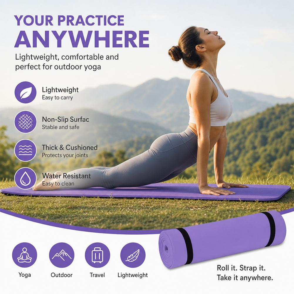1/2 個厚いヨガマット滑り止めスポーツフィットネスマット  - Pilates Yoga Matte のレビューと価格