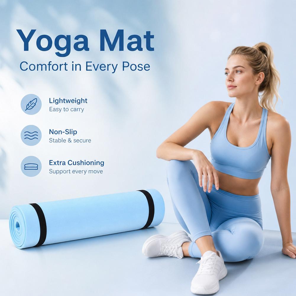 1/2 個厚いヨガマット滑り止めスポーツフィットネスマット  - Pilates Yoga Matte のレビューと価格